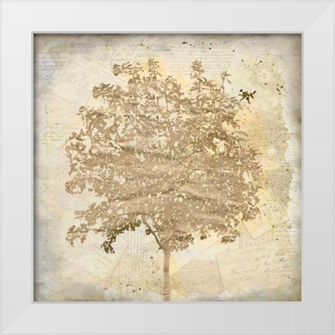 Tree Silhouette Gold Craft 2 White Modern Wood Framed Art Print by Allen, Kimberly