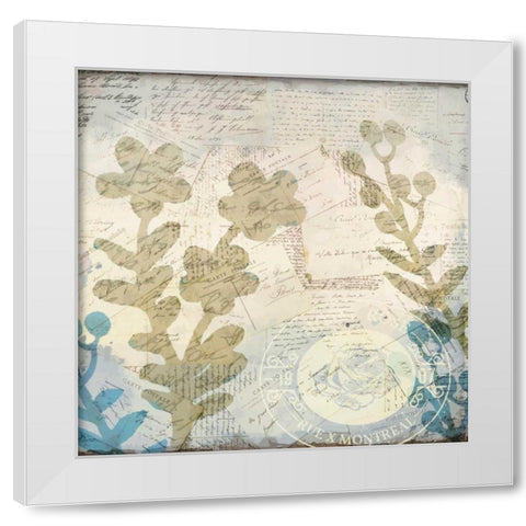 Botanical Postale 2 White Modern Wood Framed Art Print by Allen, Kimberly