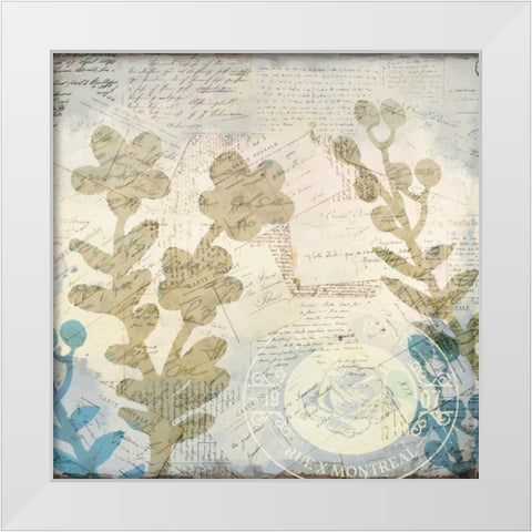 Botanical Postale 2 White Modern Wood Framed Art Print by Allen, Kimberly