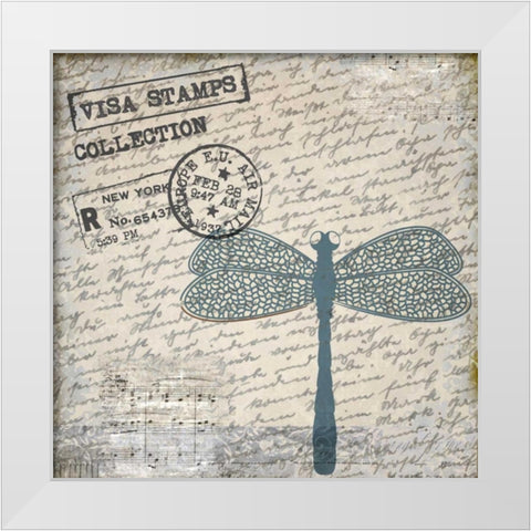 Travel Bug Collection A White Modern Wood Framed Art Print by Allen, Kimberly