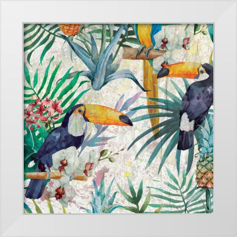 Tropical Life 1 White Modern Wood Framed Art Print by Allen, Kimberly