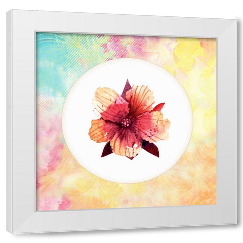 Tropical Floral Square 1 White Modern Wood Framed Art Print by Allen, Kimberly