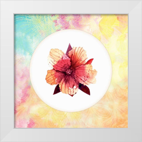 Tropical Floral Square 1 White Modern Wood Framed Art Print by Allen, Kimberly