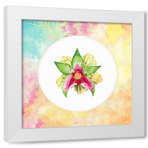 Tropical Floral Square 2 White Modern Wood Framed Art Print by Allen, Kimberly