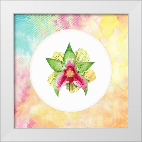 Tropical Floral Square 2 White Modern Wood Framed Art Print by Allen, Kimberly