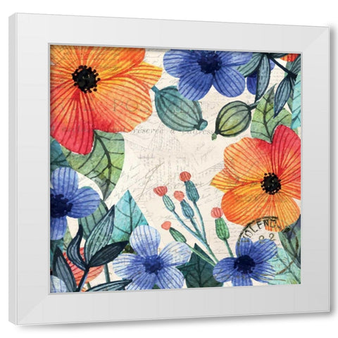 Spring Carte Postale 2 White Modern Wood Framed Art Print by Allen, Kimberly