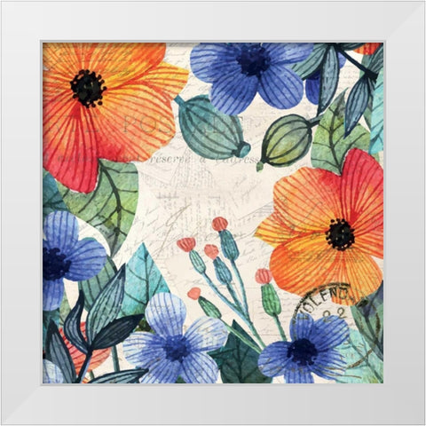 Spring Carte Postale 2 White Modern Wood Framed Art Print by Allen, Kimberly