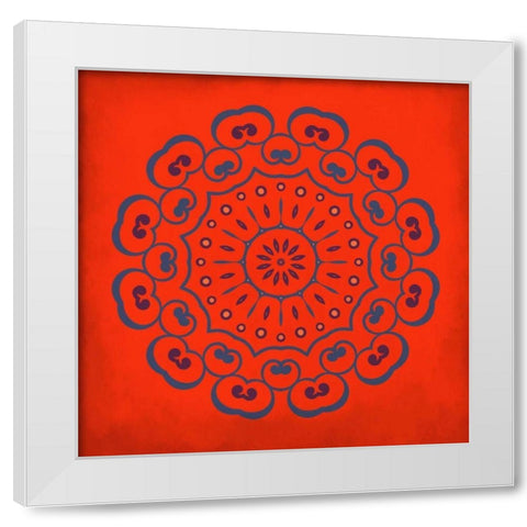 Medallion A White Modern Wood Framed Art Print by Allen, Kimberly