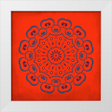 Medallion A White Modern Wood Framed Art Print by Allen, Kimberly