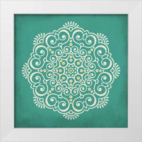 Medallion B White Modern Wood Framed Art Print by Allen, Kimberly