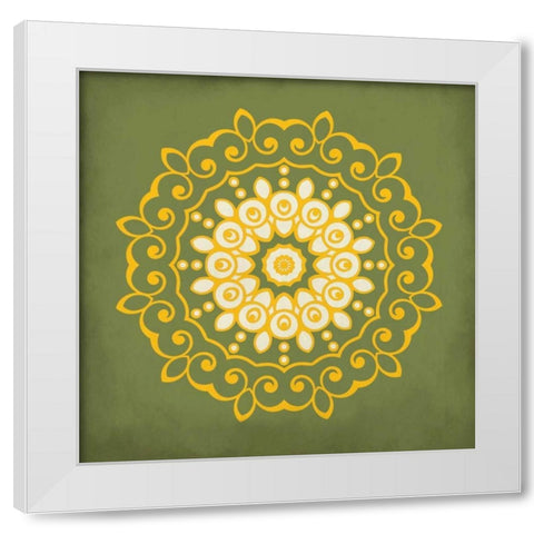 Medallion C White Modern Wood Framed Art Print by Allen, Kimberly