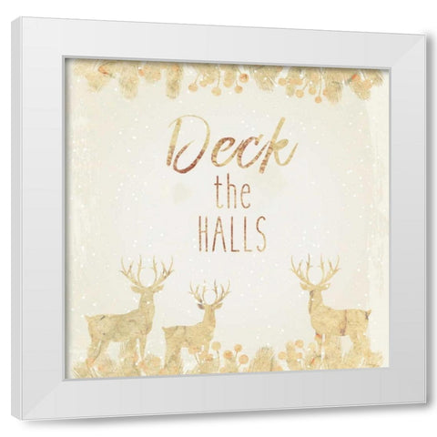 Deck The Halls White Modern Wood Framed Art Print by Allen, Kimberly