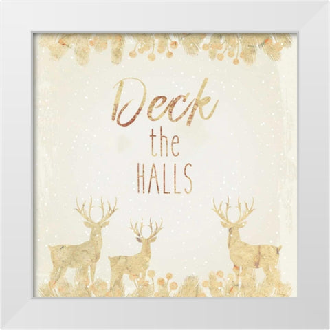 Deck The Halls White Modern Wood Framed Art Print by Allen, Kimberly