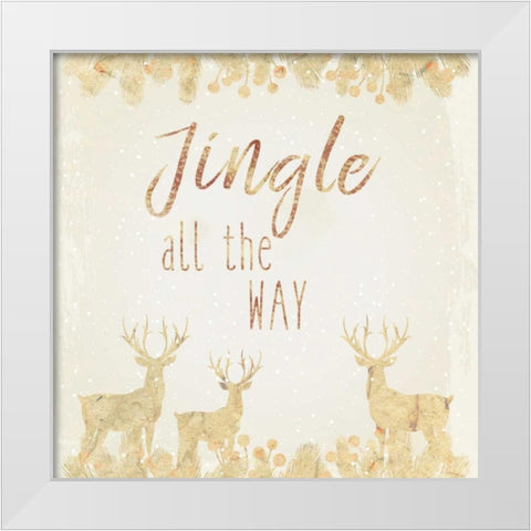 Jingle All The Way White Modern Wood Framed Art Print by Allen, Kimberly