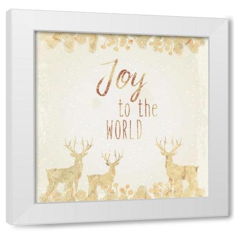 Joy To The World White Modern Wood Framed Art Print by Allen, Kimberly