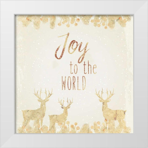 Joy To The World White Modern Wood Framed Art Print by Allen, Kimberly