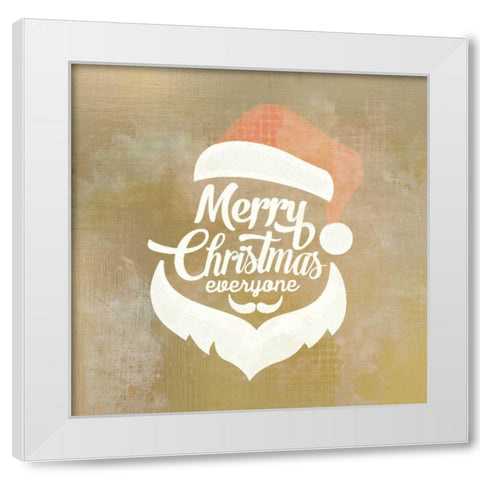 Merry Christmas Everyone White Modern Wood Framed Art Print by Allen, Kimberly