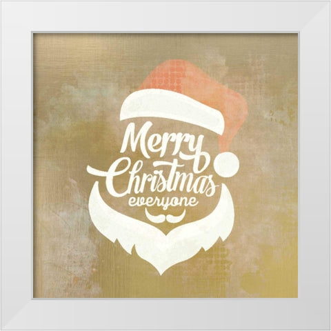 Merry Christmas Everyone White Modern Wood Framed Art Print by Allen, Kimberly