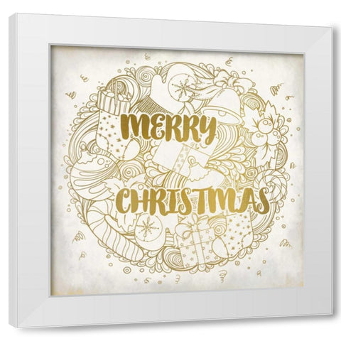 Merry Christmas Ornament White Modern Wood Framed Art Print by Allen, Kimberly