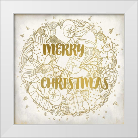 Merry Christmas Ornament White Modern Wood Framed Art Print by Allen, Kimberly
