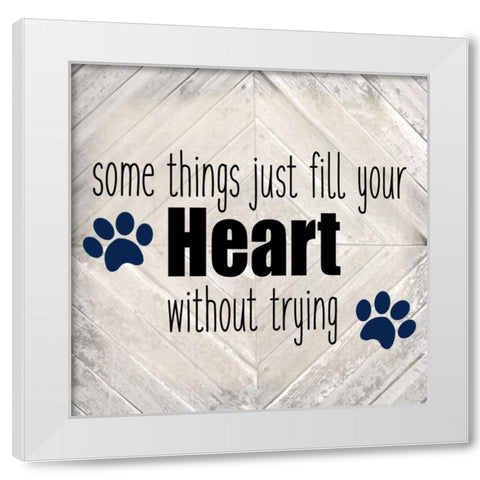 Paws B White Modern Wood Framed Art Print by Allen, Kimberly