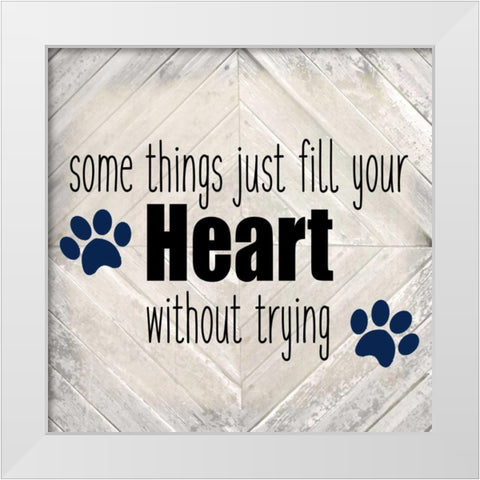 Paws B White Modern Wood Framed Art Print by Allen, Kimberly