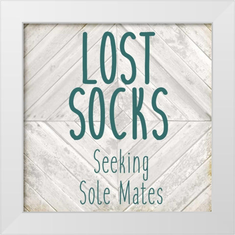 Lost Socks White Modern Wood Framed Art Print by Allen, Kimberly
