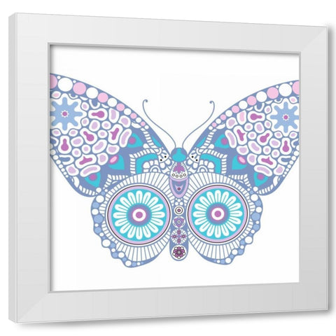 Colorful Butterfly 1 White Modern Wood Framed Art Print by Allen, Kimberly