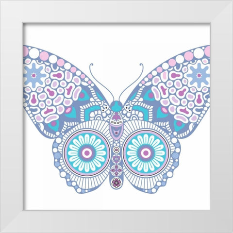 Colorful Butterfly 1 White Modern Wood Framed Art Print by Allen, Kimberly
