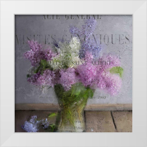 Lilacs White Modern Wood Framed Art Print by Allen, Kimberly