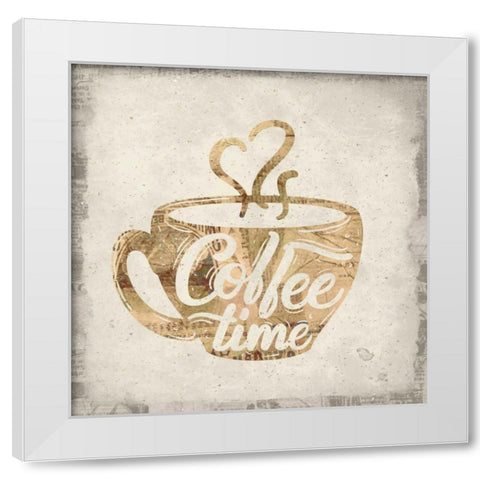 Coffee Time 1 White Modern Wood Framed Art Print by Allen, Kimberly