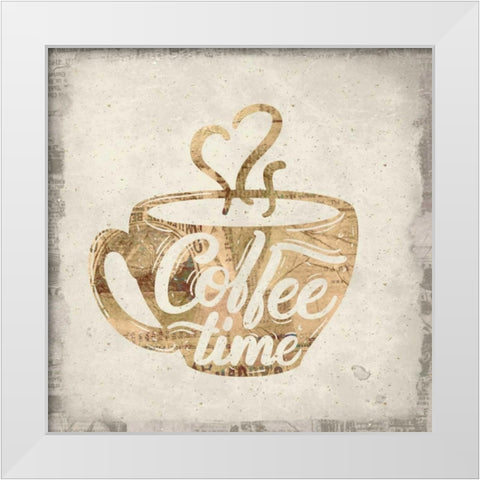 Coffee Time 1 White Modern Wood Framed Art Print by Allen, Kimberly