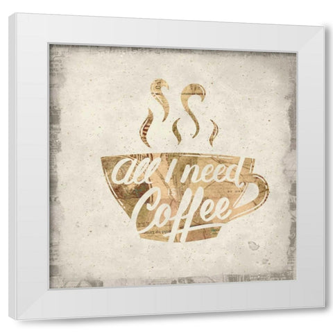 Coffee Time 2 White Modern Wood Framed Art Print by Allen, Kimberly