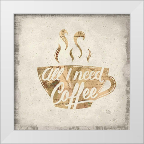 Coffee Time 2 White Modern Wood Framed Art Print by Allen, Kimberly