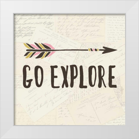 Explore 1 White Modern Wood Framed Art Print by Allen, Kimberly