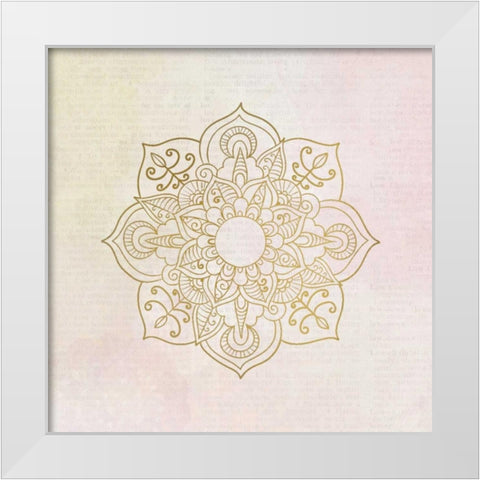 Newspaper Mandala 2 White Modern Wood Framed Art Print by Allen, Kimberly