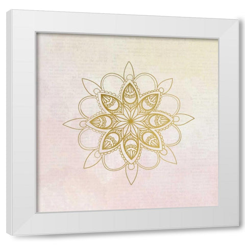 Newspaper Mandala 3 White Modern Wood Framed Art Print by Allen, Kimberly