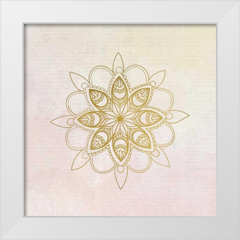 Newspaper Mandala 3 White Modern Wood Framed Art Print by Allen, Kimberly
