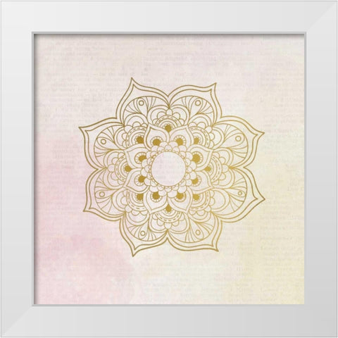 Newspaper Mandala 4 White Modern Wood Framed Art Print by Allen, Kimberly