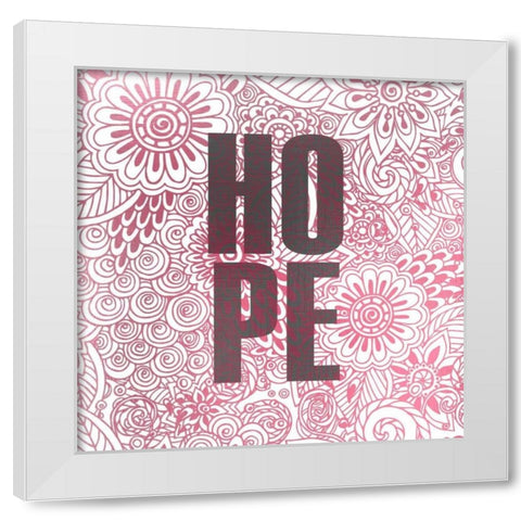 Pink Hope White Modern Wood Framed Art Print by Allen, Kimberly