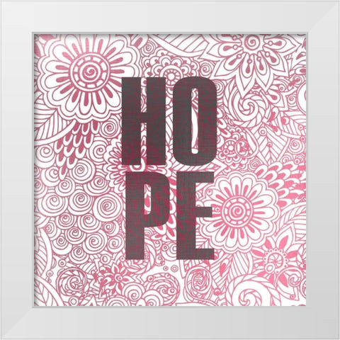 Pink Hope White Modern Wood Framed Art Print by Allen, Kimberly