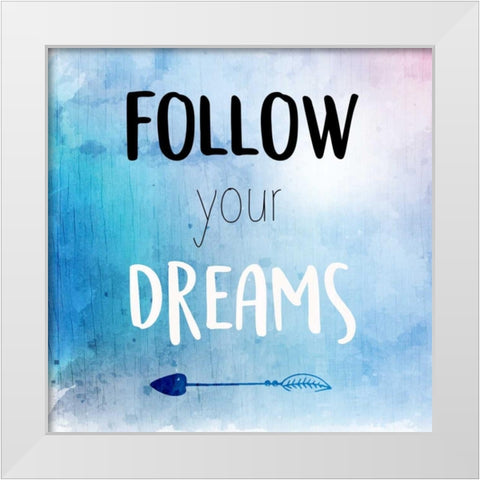 Follow White Modern Wood Framed Art Print by Allen, Kimberly