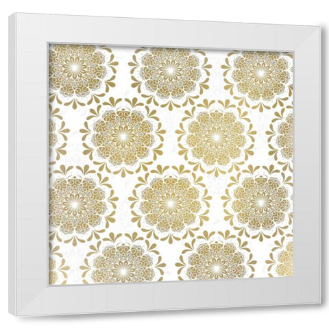 Mandala Pattern in Gold White Modern Wood Framed Art Print by Allen, Kimberly