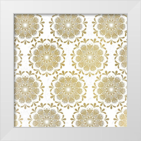 Mandala Pattern in Gold White Modern Wood Framed Art Print by Allen, Kimberly