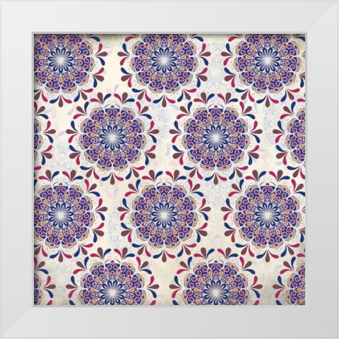 Mandala Pattern White Modern Wood Framed Art Print by Allen, Kimberly