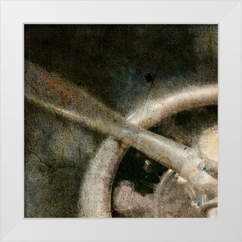 Propeller A - top left White Modern Wood Framed Art Print by Allen, Kimberly
