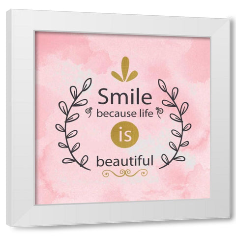 LIfe is Beautiful White Modern Wood Framed Art Print by Allen, Kimberly