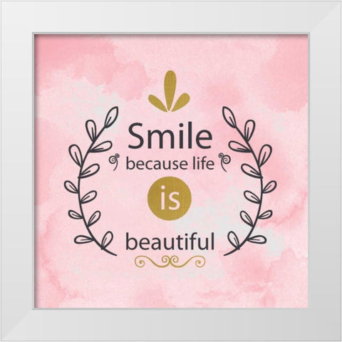 LIfe is Beautiful White Modern Wood Framed Art Print by Allen, Kimberly