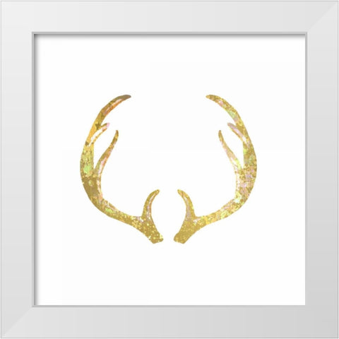 Splatter Antler 1 White Modern Wood Framed Art Print by Allen, Kimberly