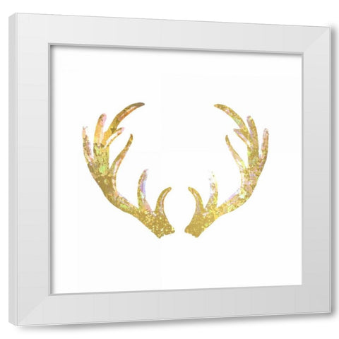 Splatter Antler 2 White Modern Wood Framed Art Print by Allen, Kimberly